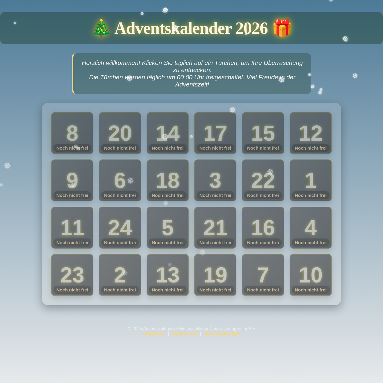 interaktive Adventskalender 2027